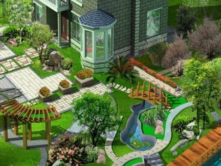 別墅唯美庭院設計圖